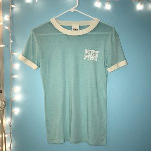 Ringer crew tee pink ensign